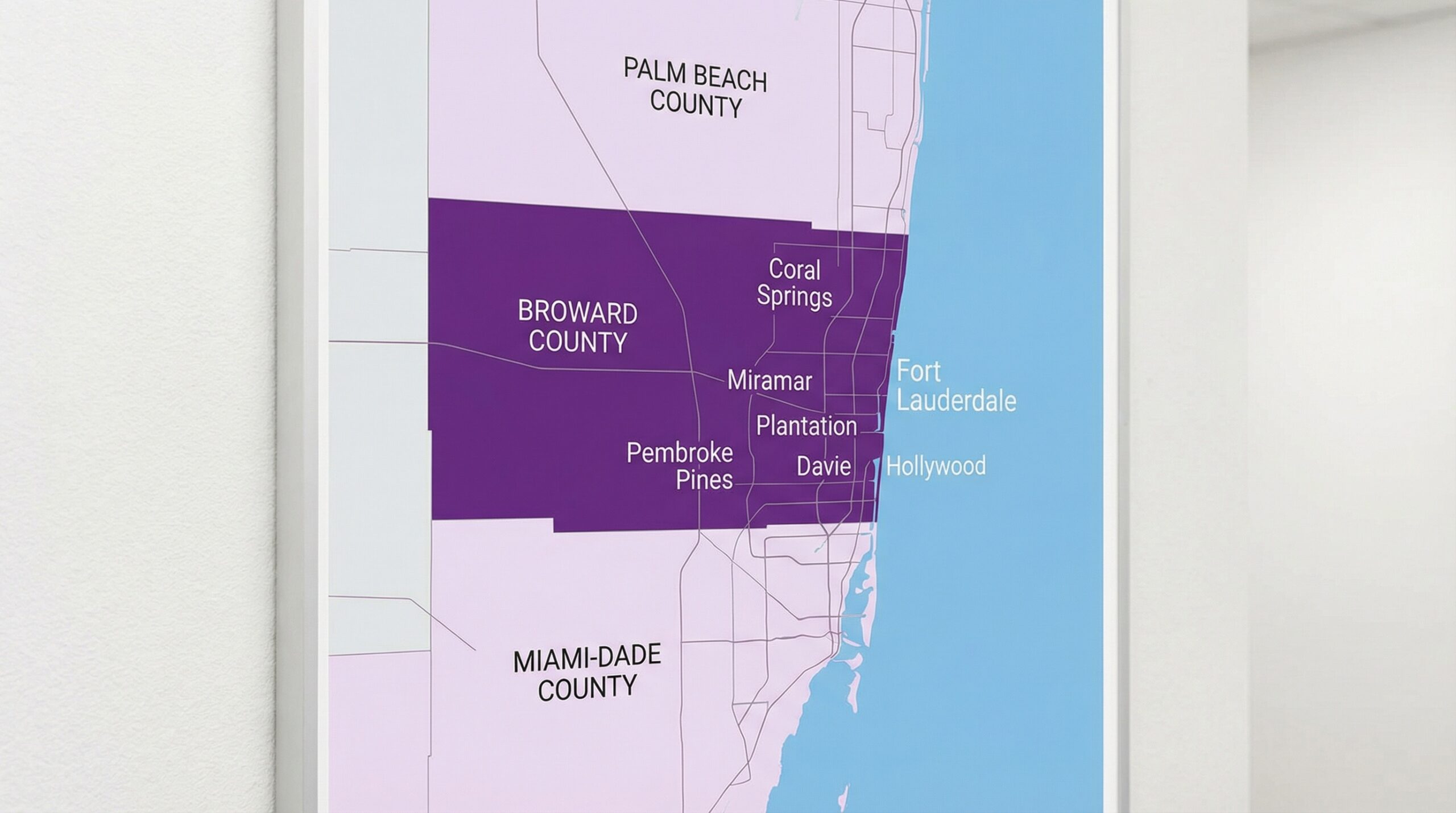 Map of South Florida showing Permit Nirvana service area covering Broward County, Miami-Dade, and Palm Beach counties